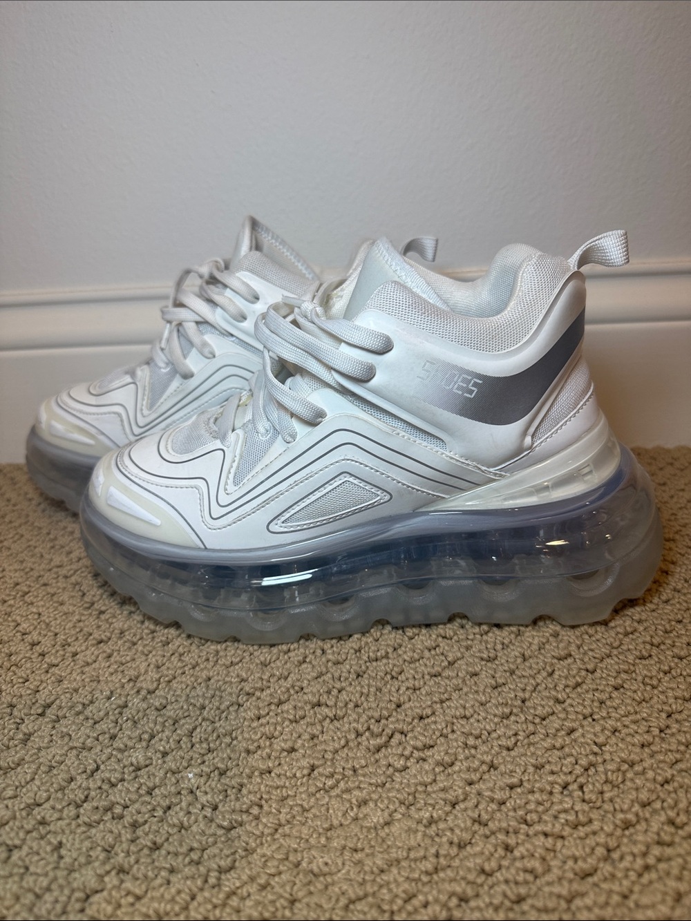 White Chunky Platform Women's Sneakers